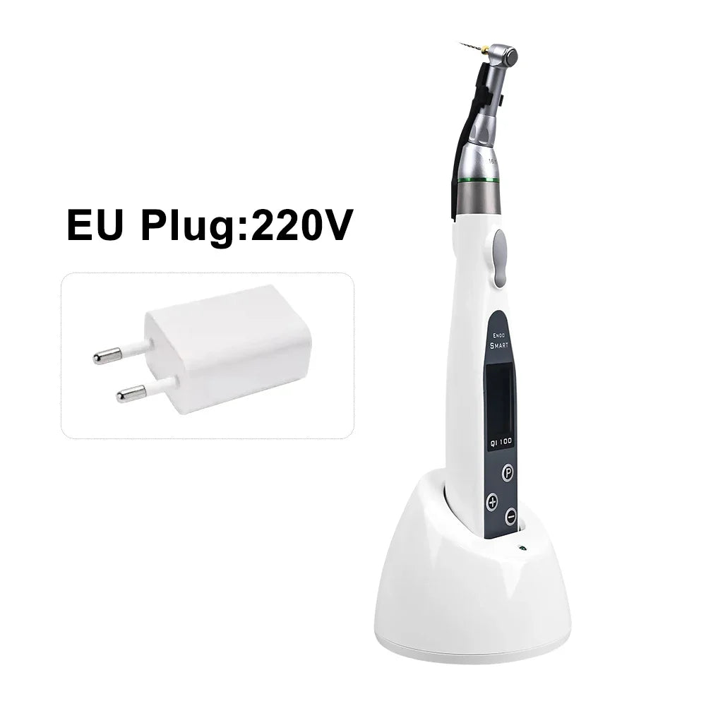 Senŝnura Dentala Endomotoro 16:1 Denta Redukto Ekipaĵo Endo Motoro Kun LED Lumo Importita Motoro Radika Kanala Instrumenta Ilo