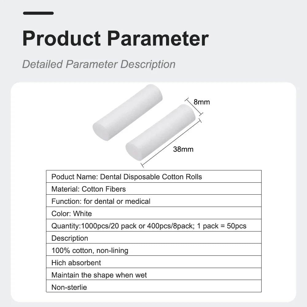 CYW006 Disposable Dental Cotton Roll - Denspay Dental - Cotton Rolls / Pellets