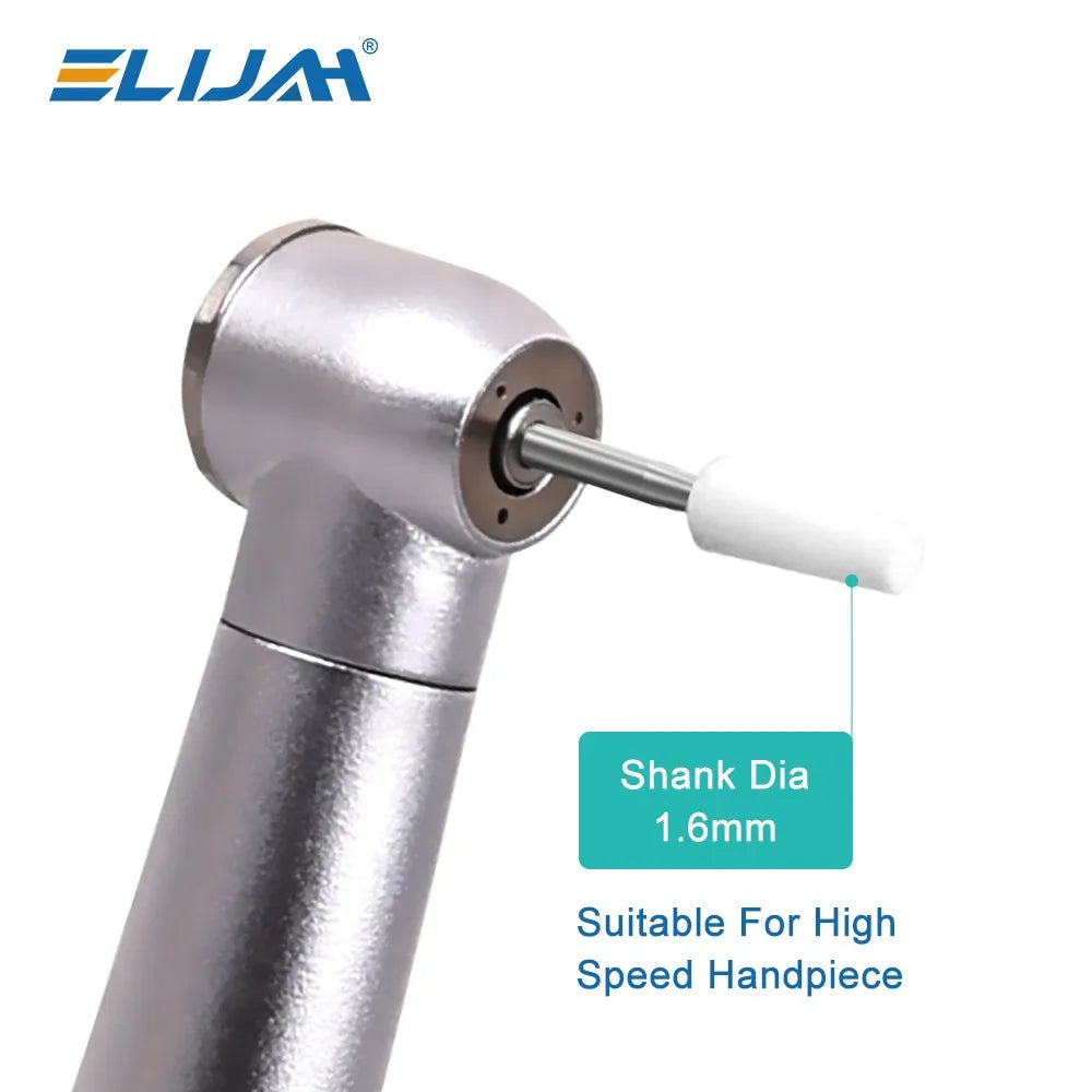 ELIJAH 12Pcs Dental Flame Cone Round White Stone Polisher