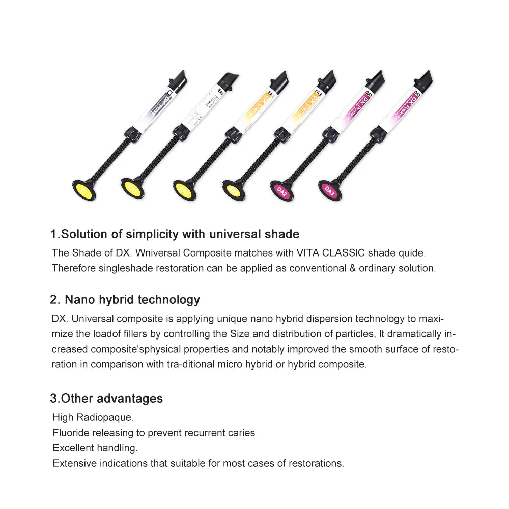 CYU115 Dentex Dental Nano Hybrid Light Cure Composite Kit