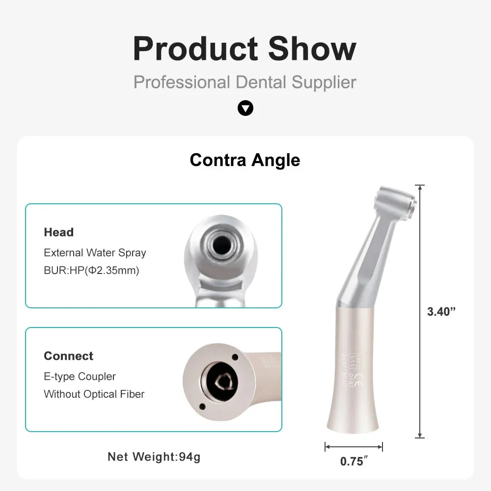 ELIJAH Dental FX Style E-Type 1:1 Contra Angle Handpiece Slow Speed