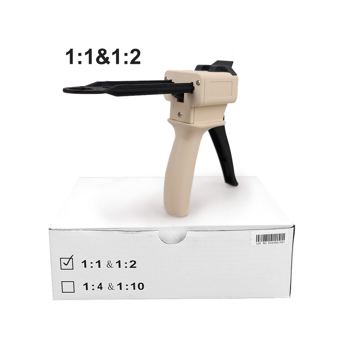 Package photo of dental impression dispenser gun