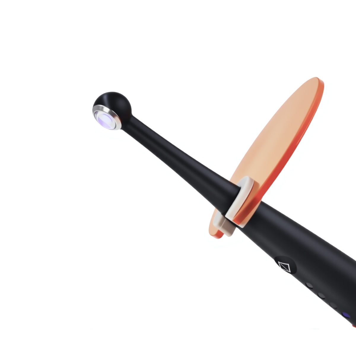 Orange protective eye shield for 1s wide‑spectrum curing light