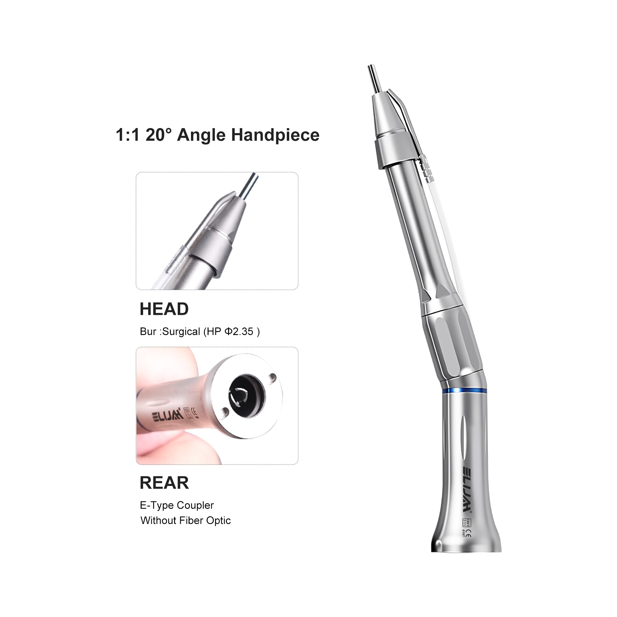 20 degree contra angle handpiece water tube close up