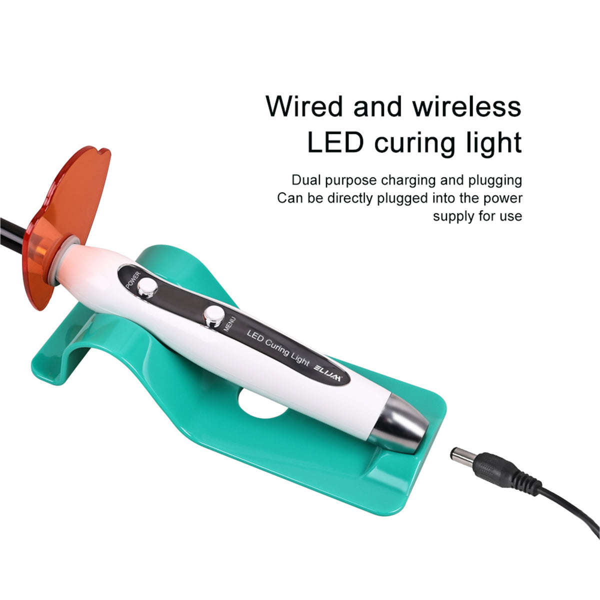 Complete kit of 5s professional curing light with wireless charging base and standard accessories