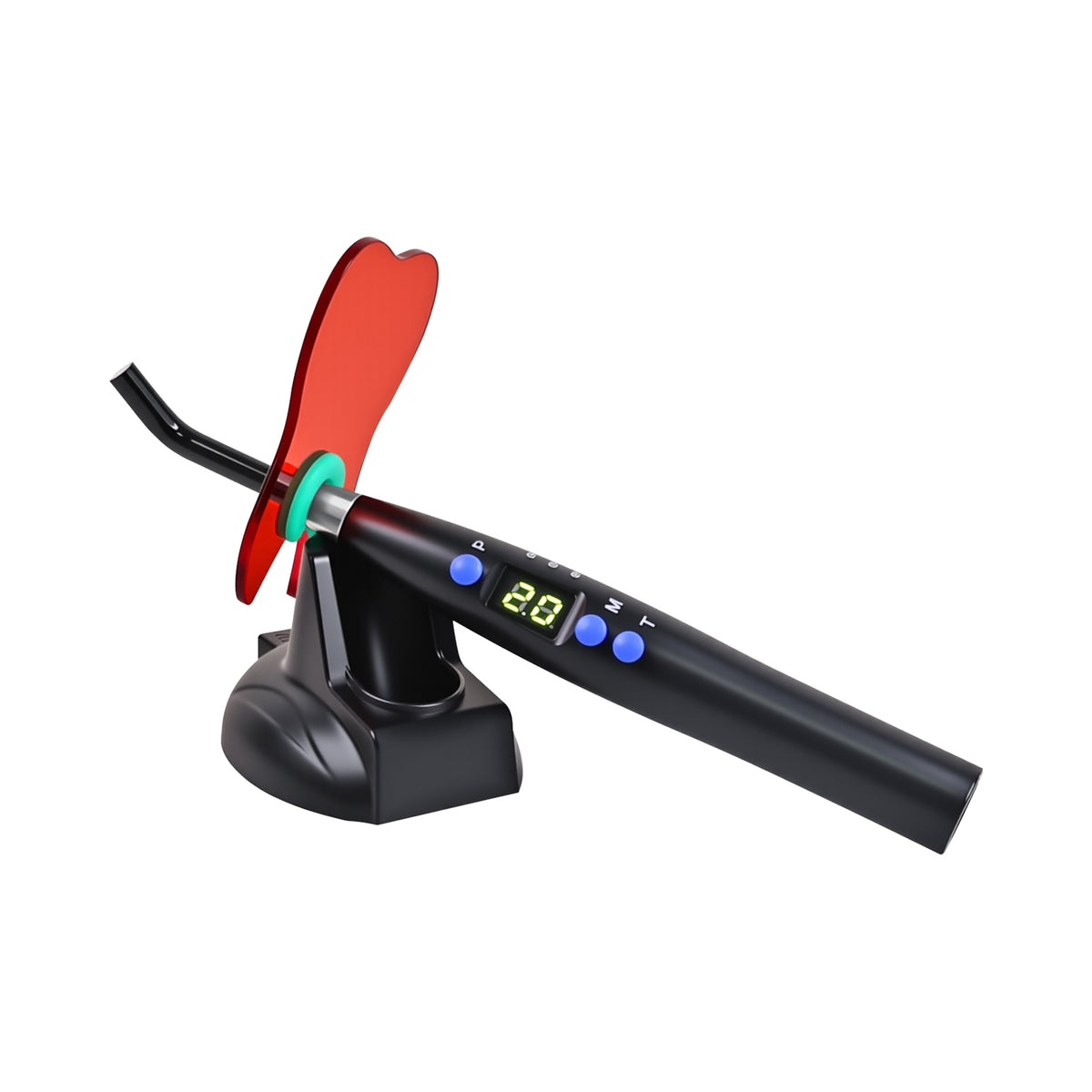 Ergonomic handle side view of 5s professional dental LED curing lamp