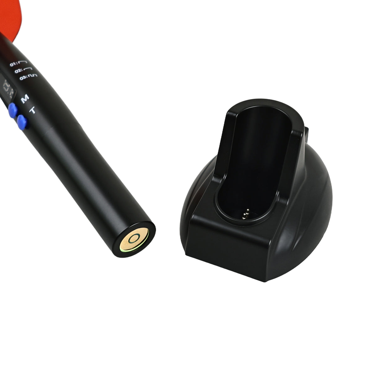 5s dental curing light placed on wireless charging base full kit