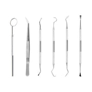 6pcs stainless steel dental examination kit mouth mirror tweezers probe