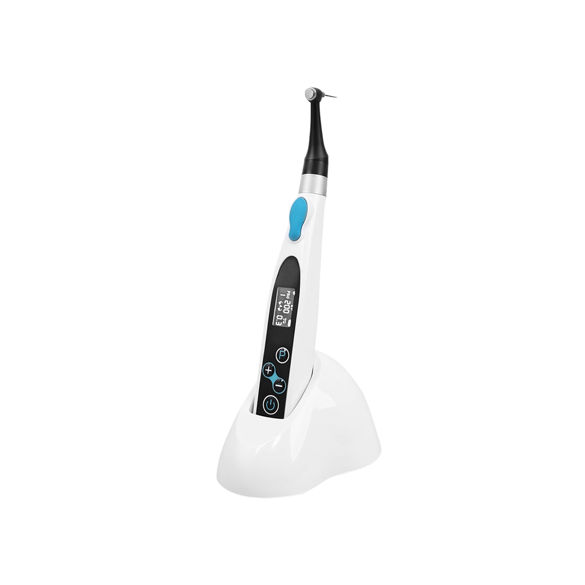 Side profile view of 9‑program wireless dental endo motor white background