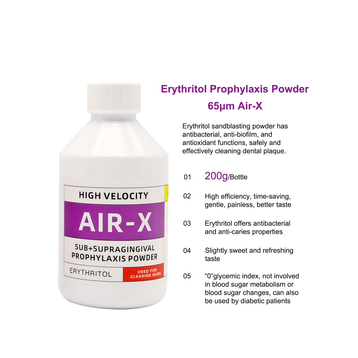 AIR-X erythritol dental prophy powder single bottle