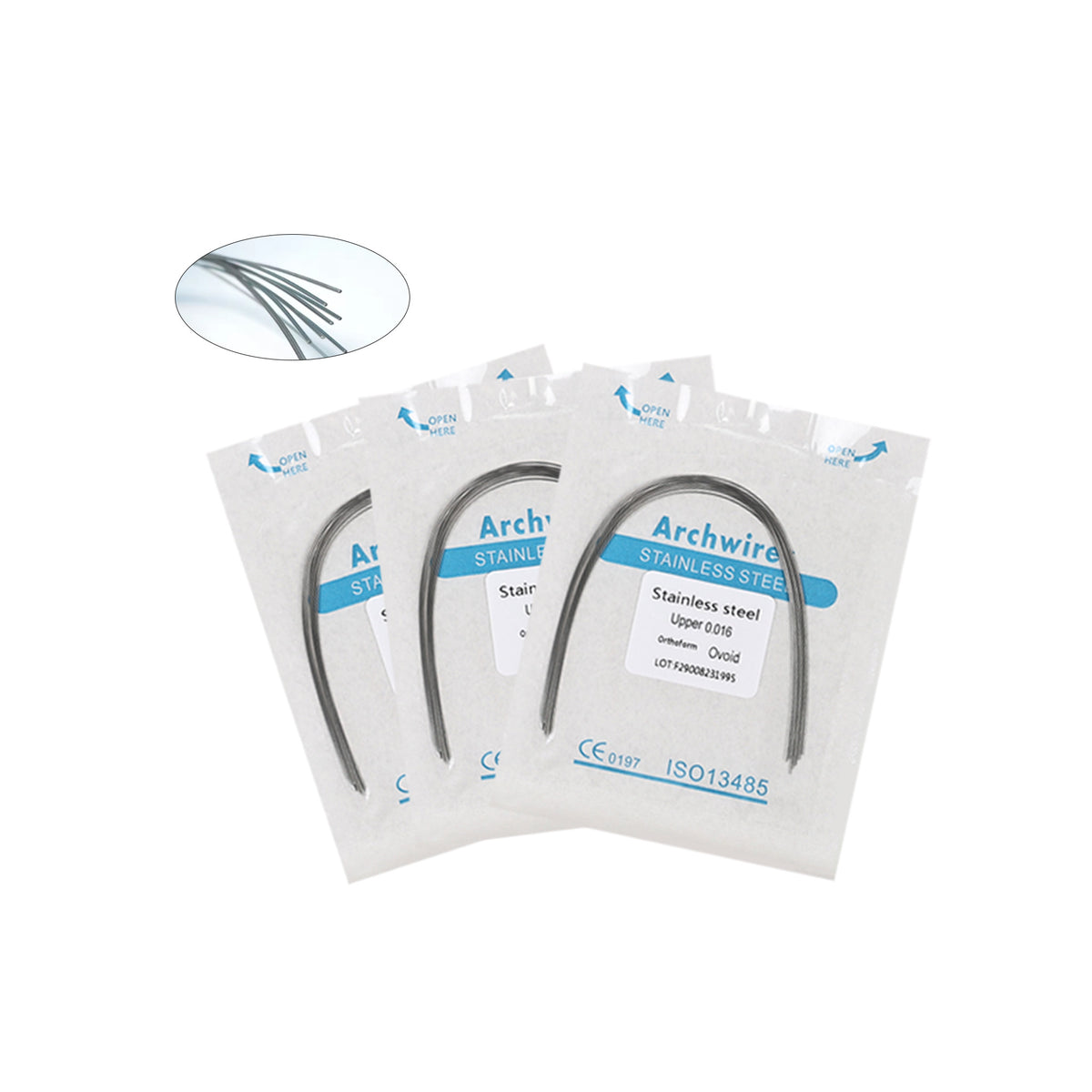 Smooth cut end of orthodontic stainless steel archwire