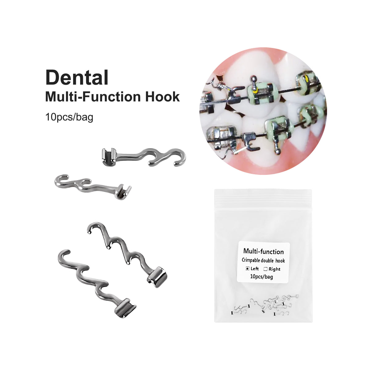 Orthodontist installing crimpable hook during treatment