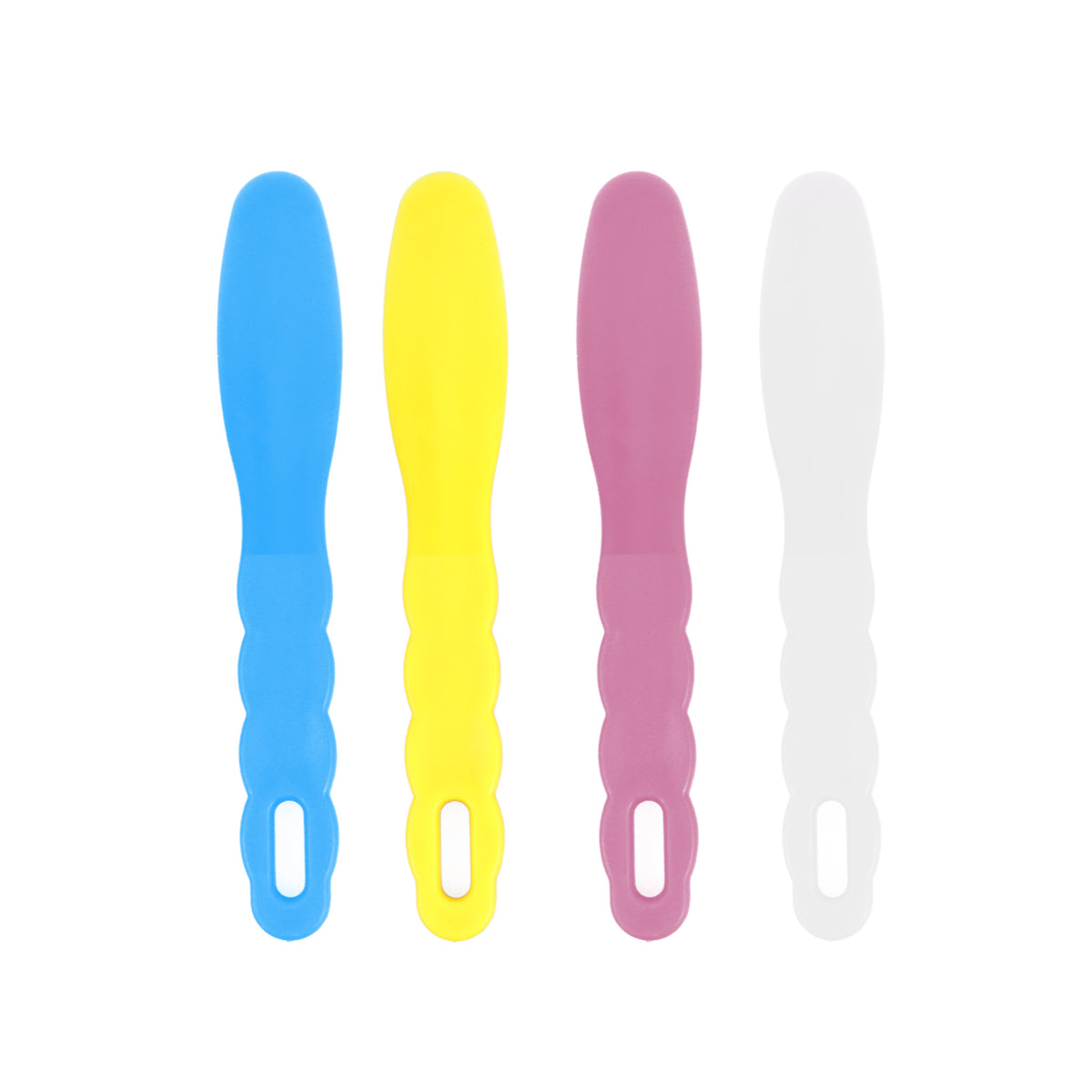 Colorful dental disposable mixing spatula set, blue yellow pink white