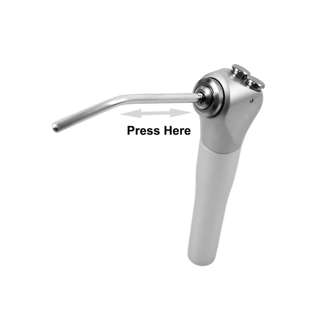 Demonstration of 360 rotatable nozzle of three way syringe