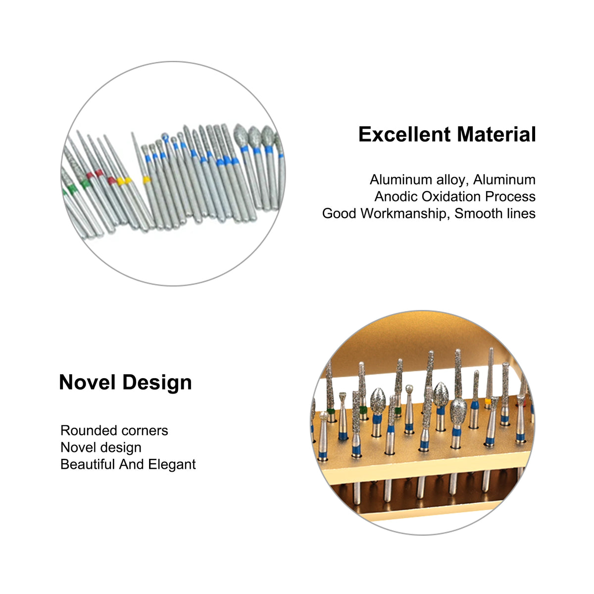 Dental diamond burs kit, alternative to NSK diamond burs