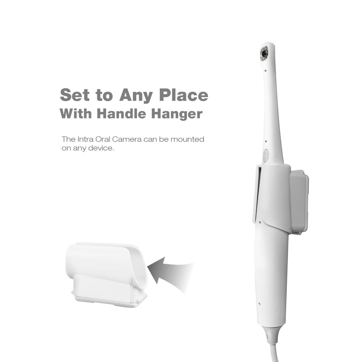 Side profile ergonomic slim handle of dental oral camera