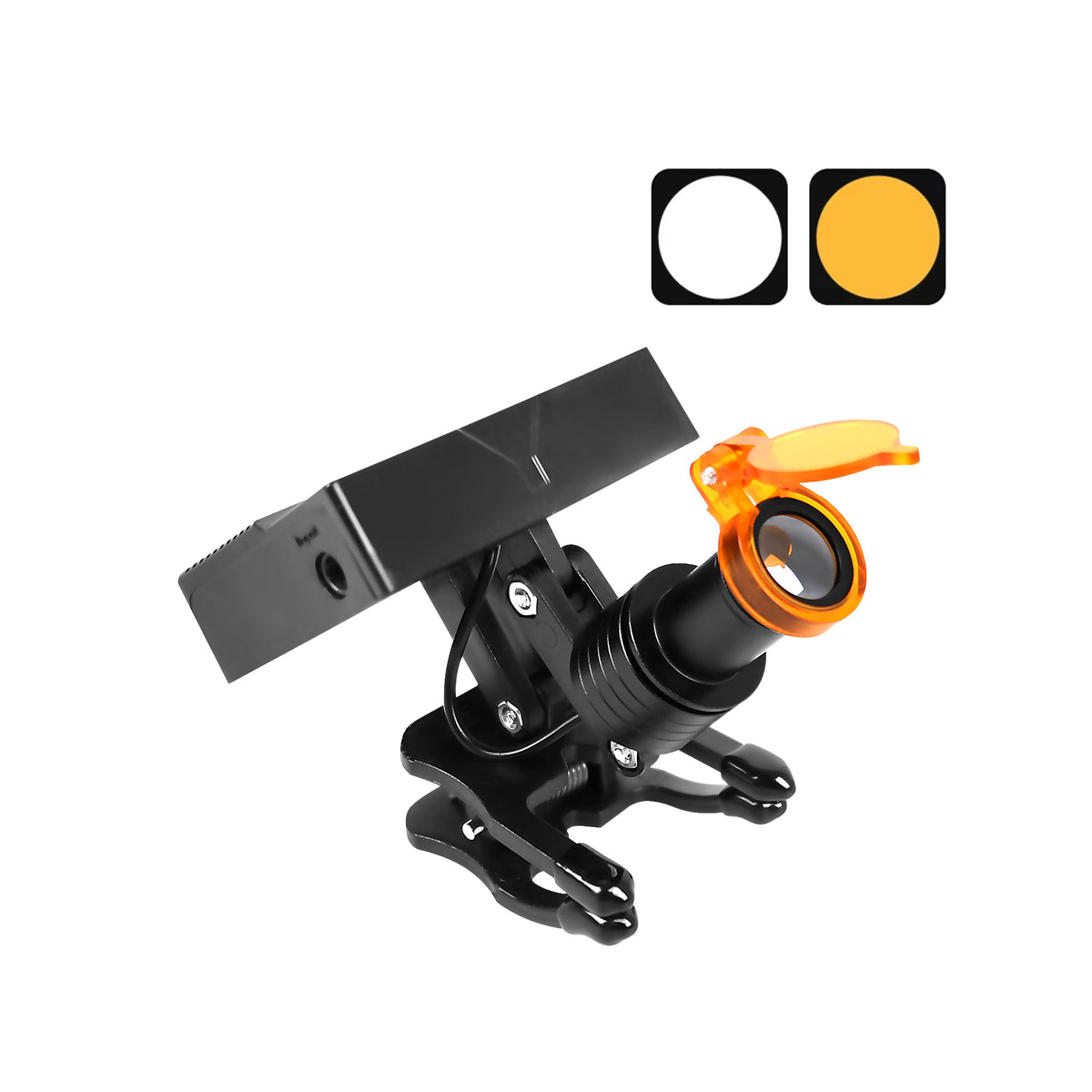 Clip mounting bracket for dental loupes headlight