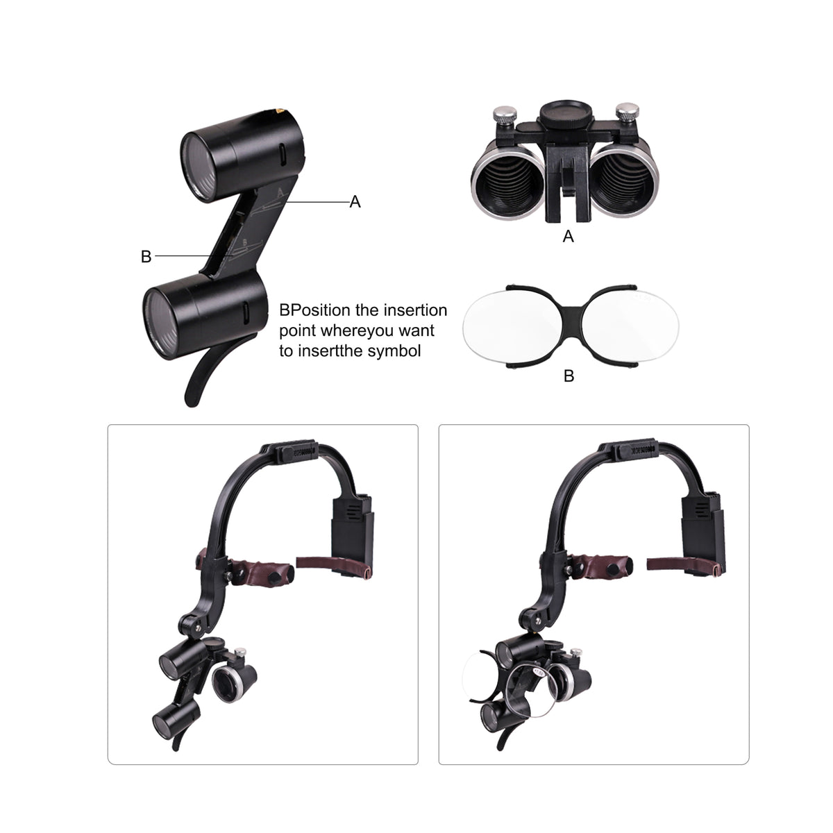 Angle adjustment knob for dental loupe LED headlamp
