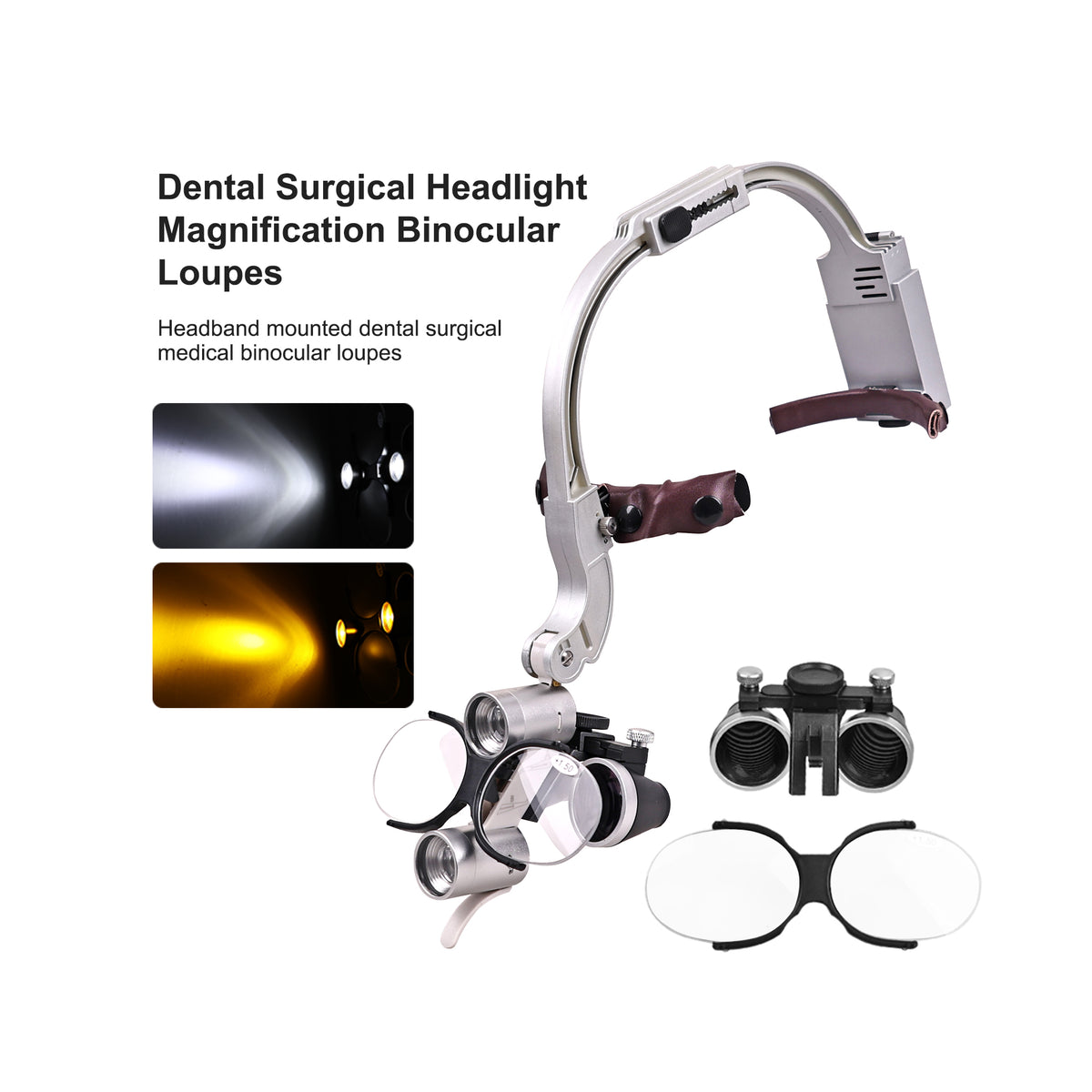 Light beam effect of 5W double LED dental surgical headlight