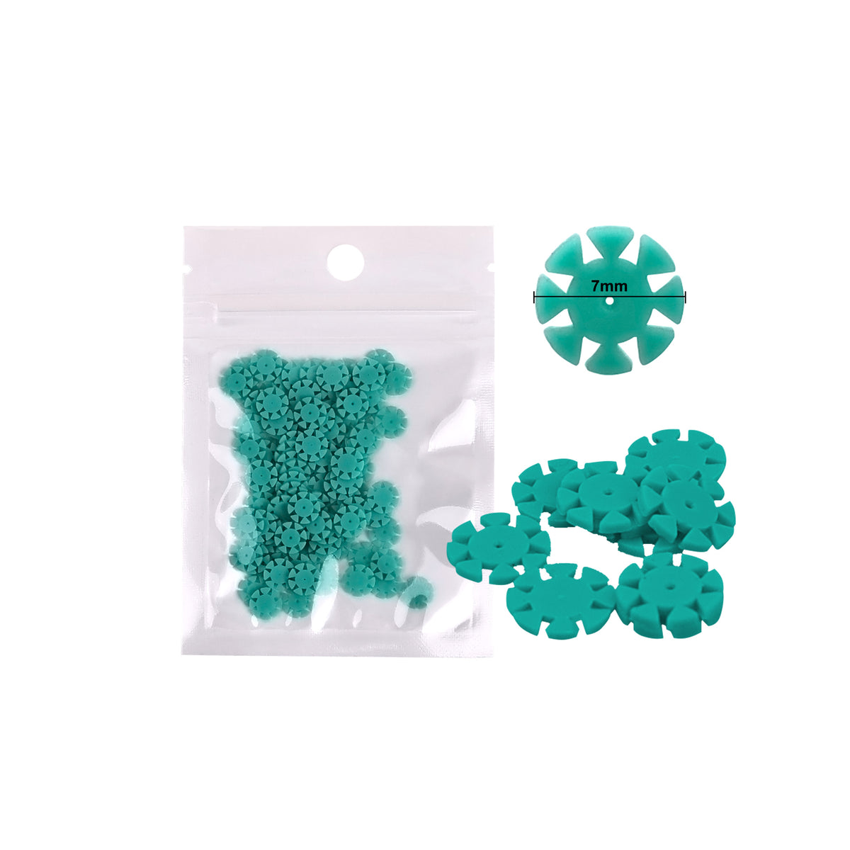 Green dental endo rubber stop pouch pack