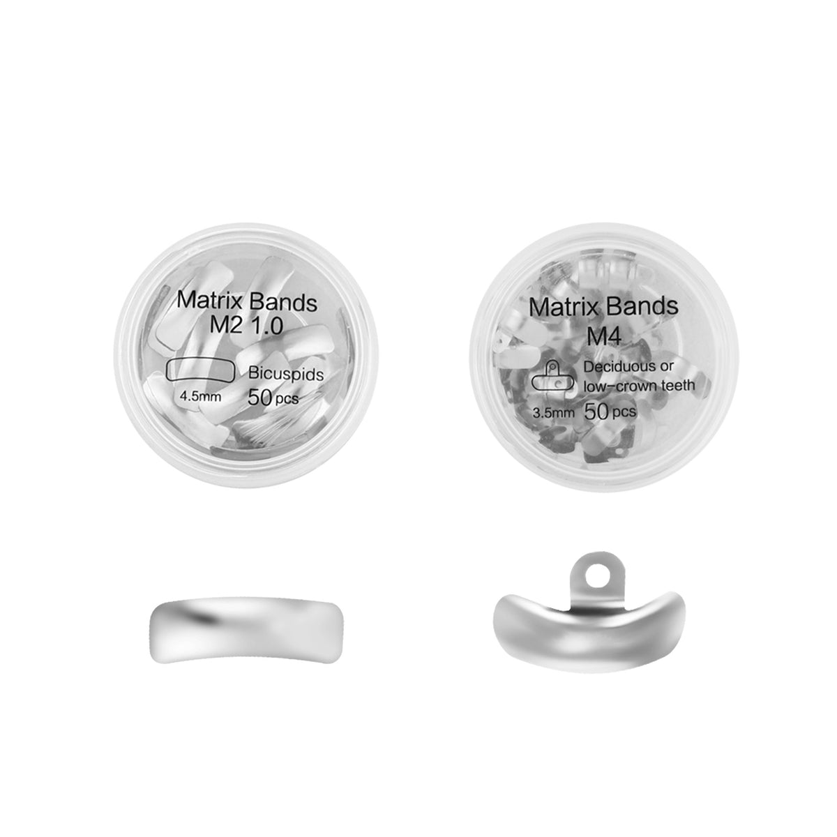 Dental Matrix Bands M2 M4 metal matrix bands white background main image