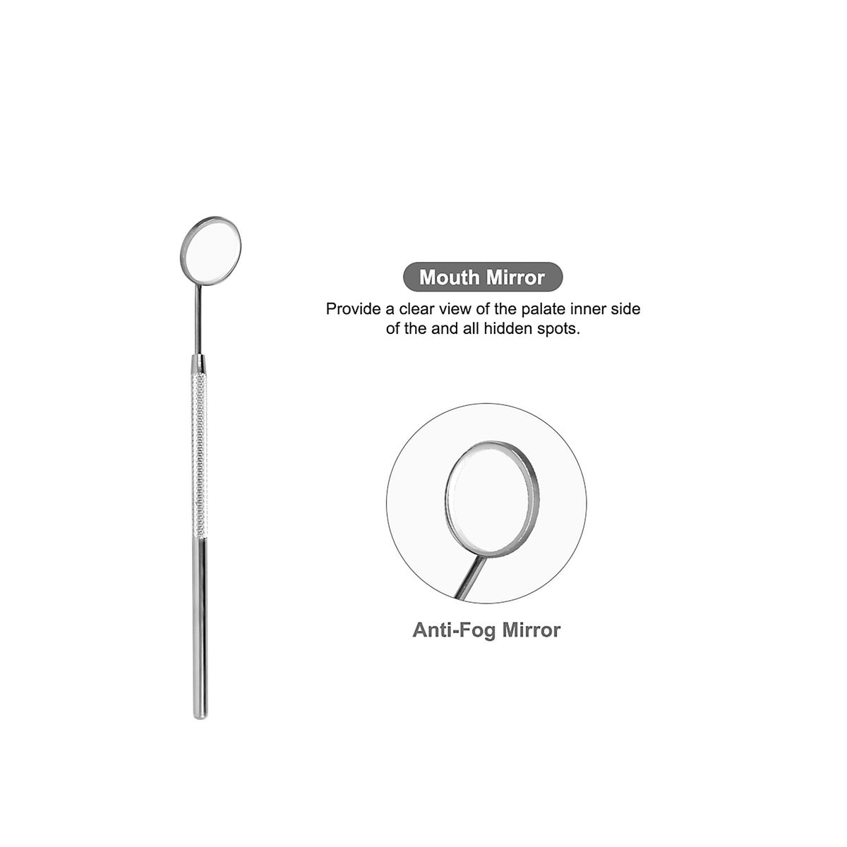 Dental mouth mirror single closeup