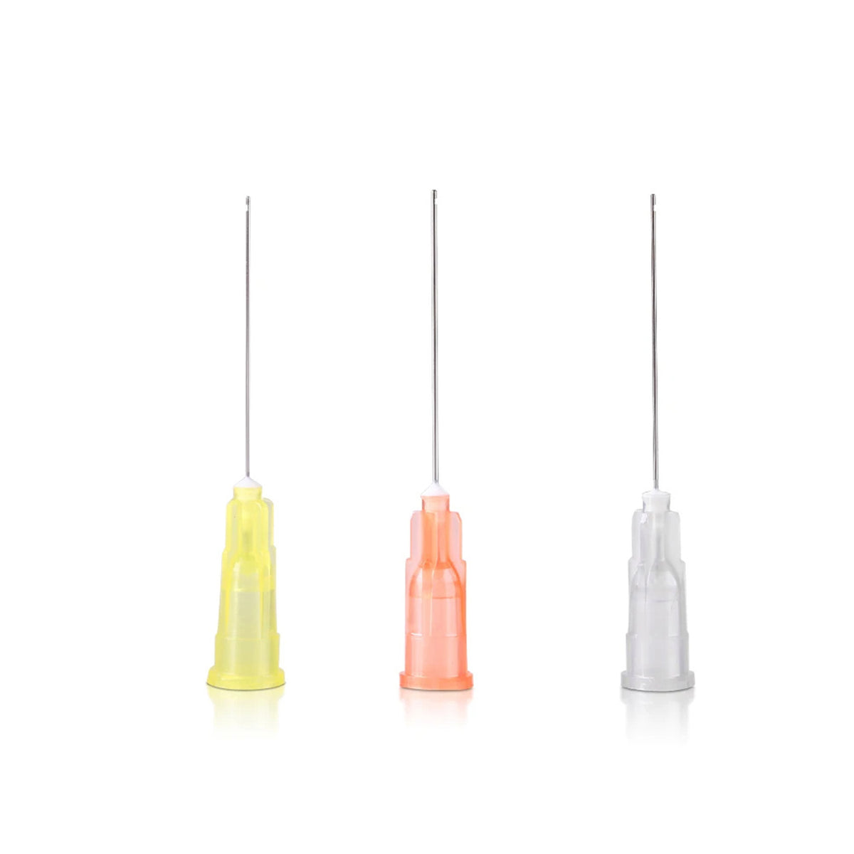 Dental straight dispensing syringe tips yellow orange clear