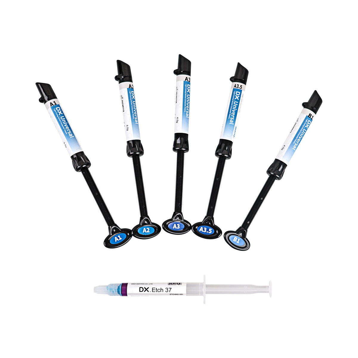 Dentex DX.Universal composite resin syringes shade A1-A3.5-B1