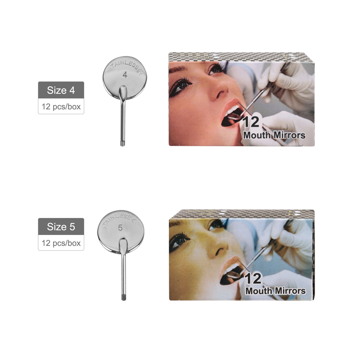 Dentist using mouth mirror during check-up