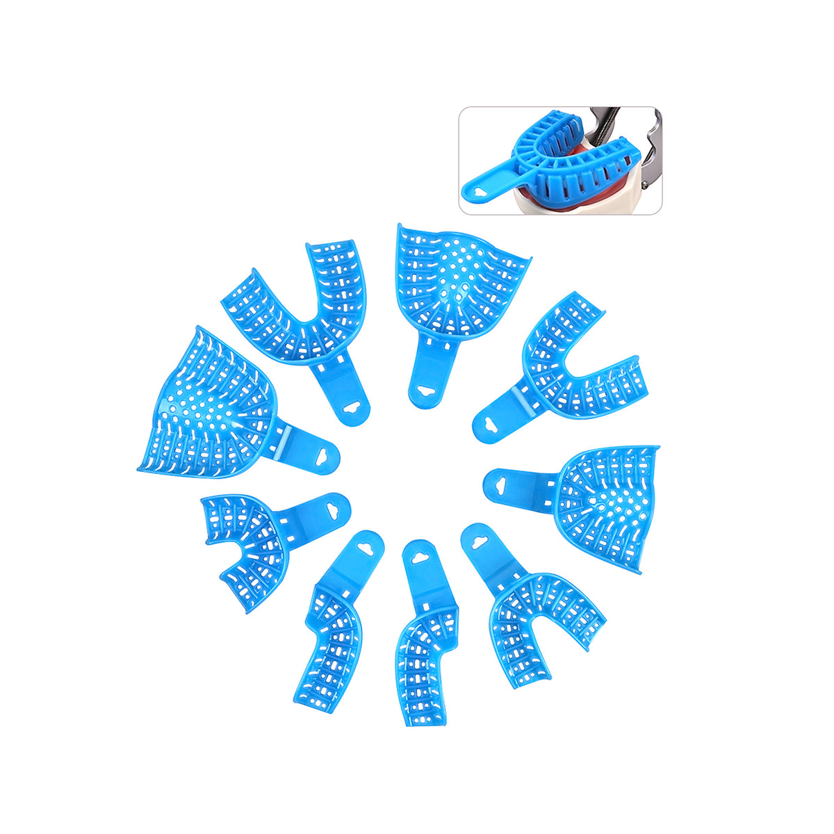 	Different size impression trays comparison