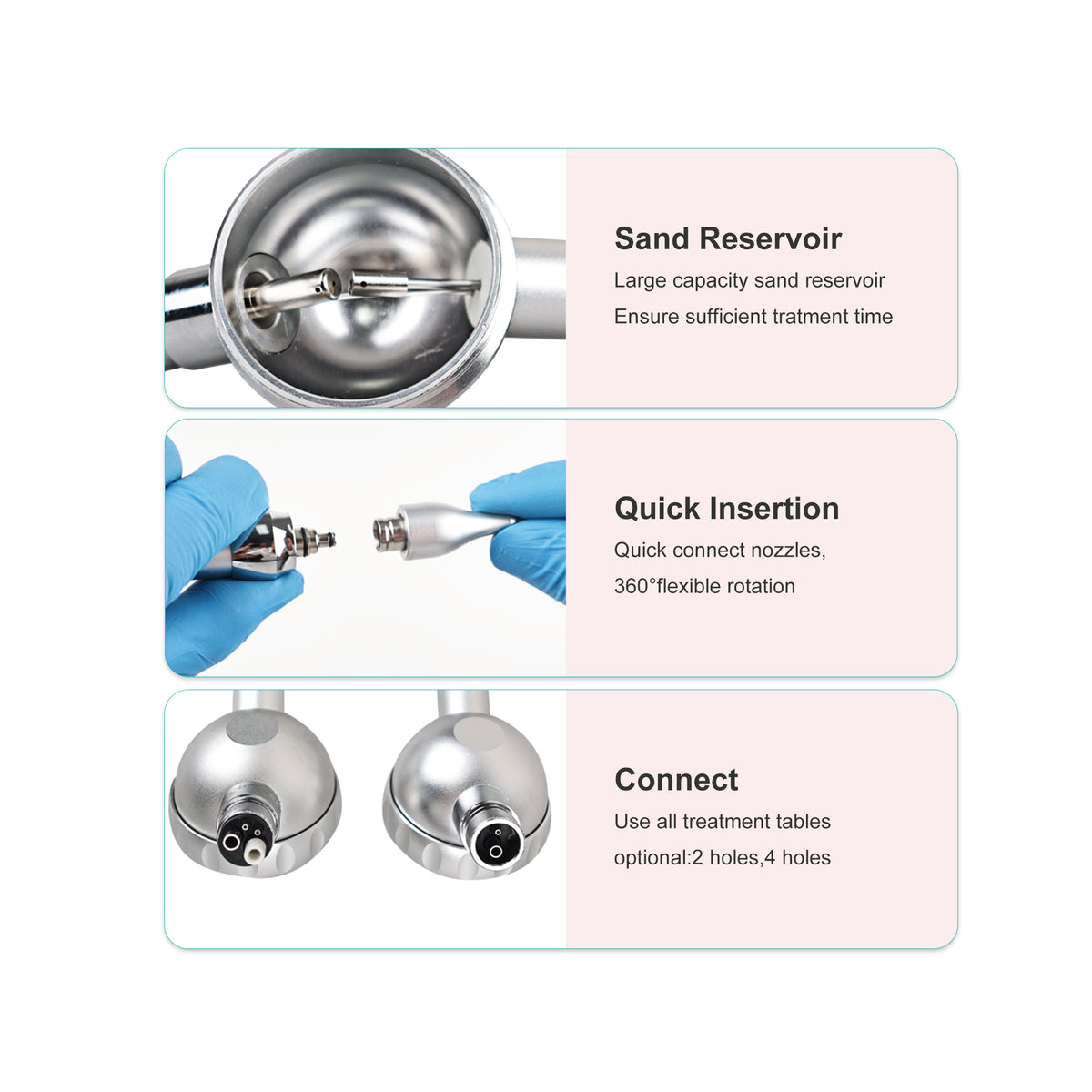 Disassembly display of dental air flow prophy jet
