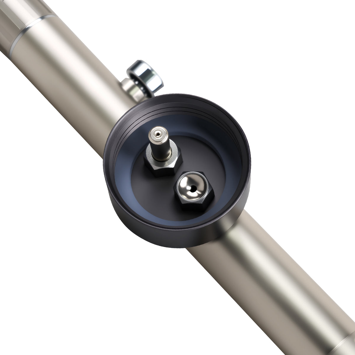 Disassembly view showing detachable powder bottle structure