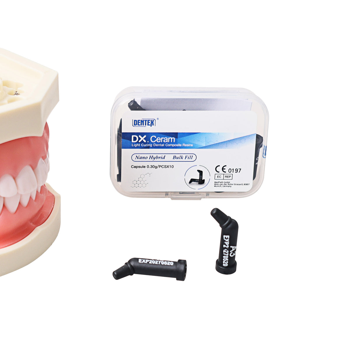 Dispensing bulk fill composite resin from capsule
