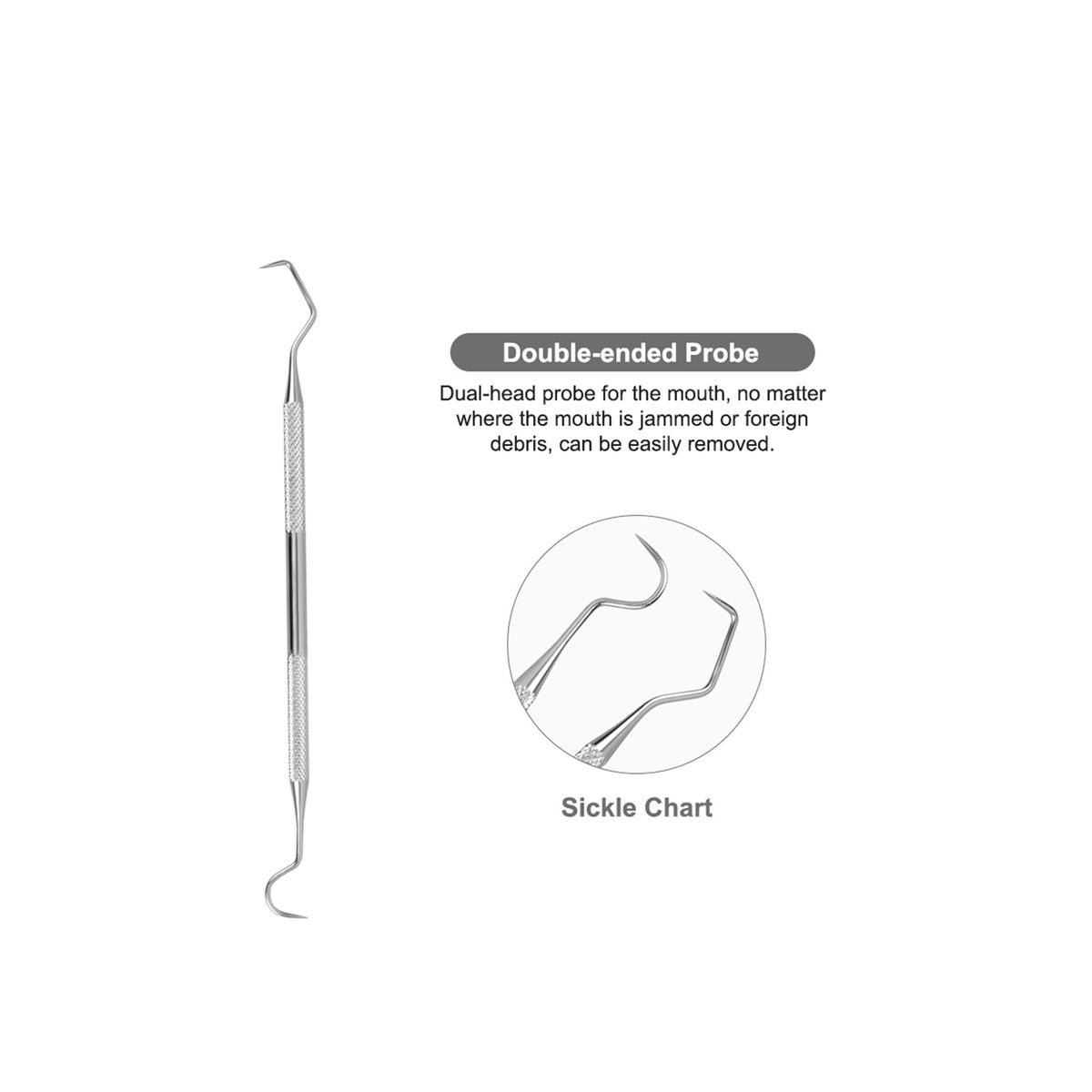 Double ended dental probe close shot