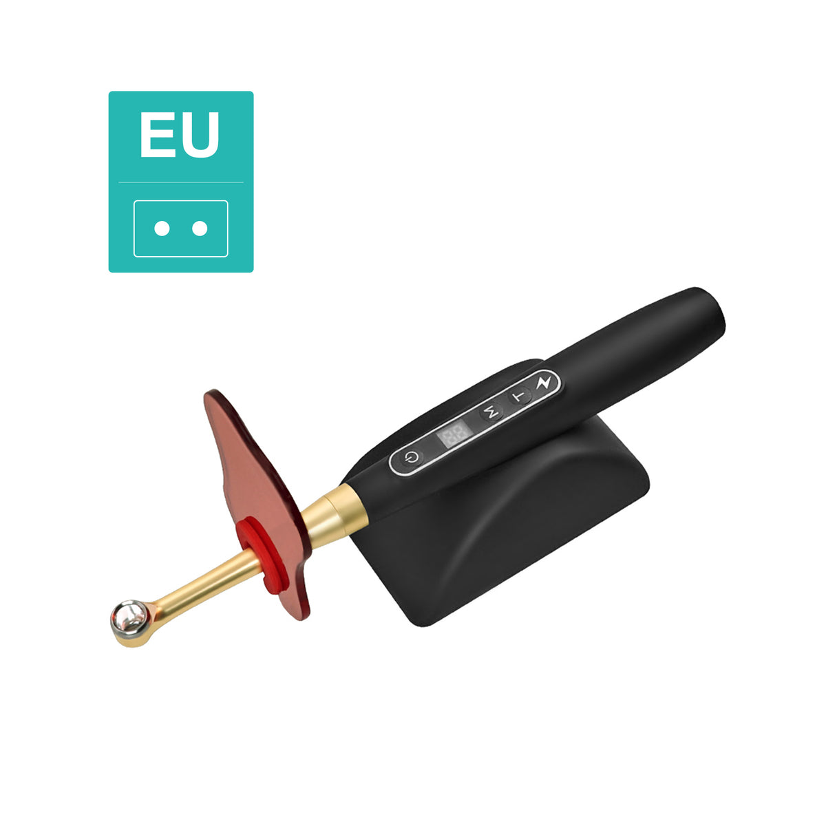 Complete accessories unbox layout of 1s wireless dental curing light kit