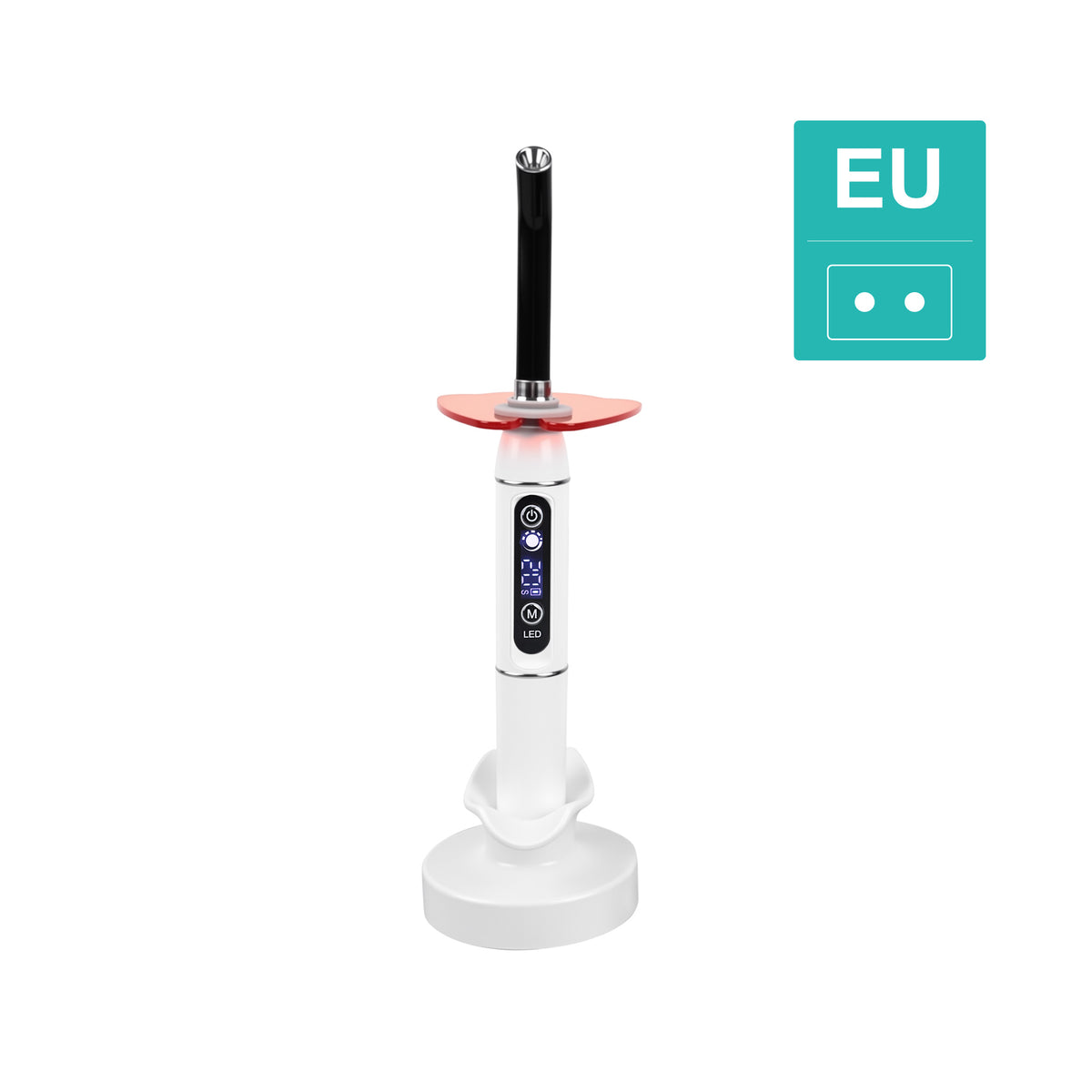 Complete accessories unboxing layout of 1s ultra-fast dental curing light kit