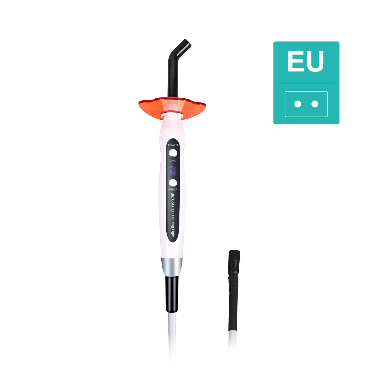 Complete installation accessories unboxing layout of built‑in curing light