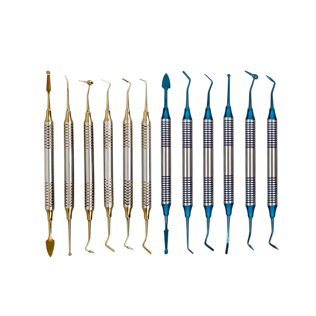 Filling instruments placed on dental tray