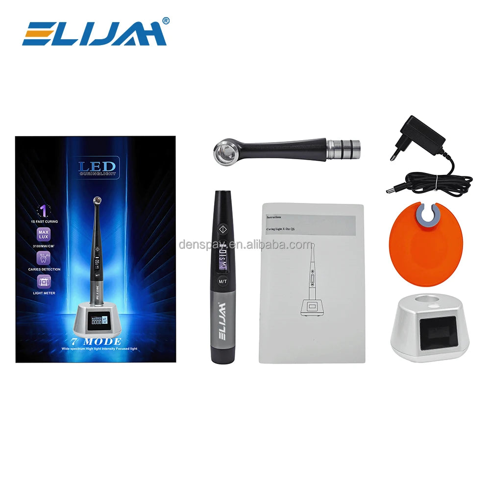 New Arrival ELIJAH Electric High-Power LED 1s Curing Light with Built-in Radiometer for Precise Dental Restorations - Denspay Dental - Curing Light