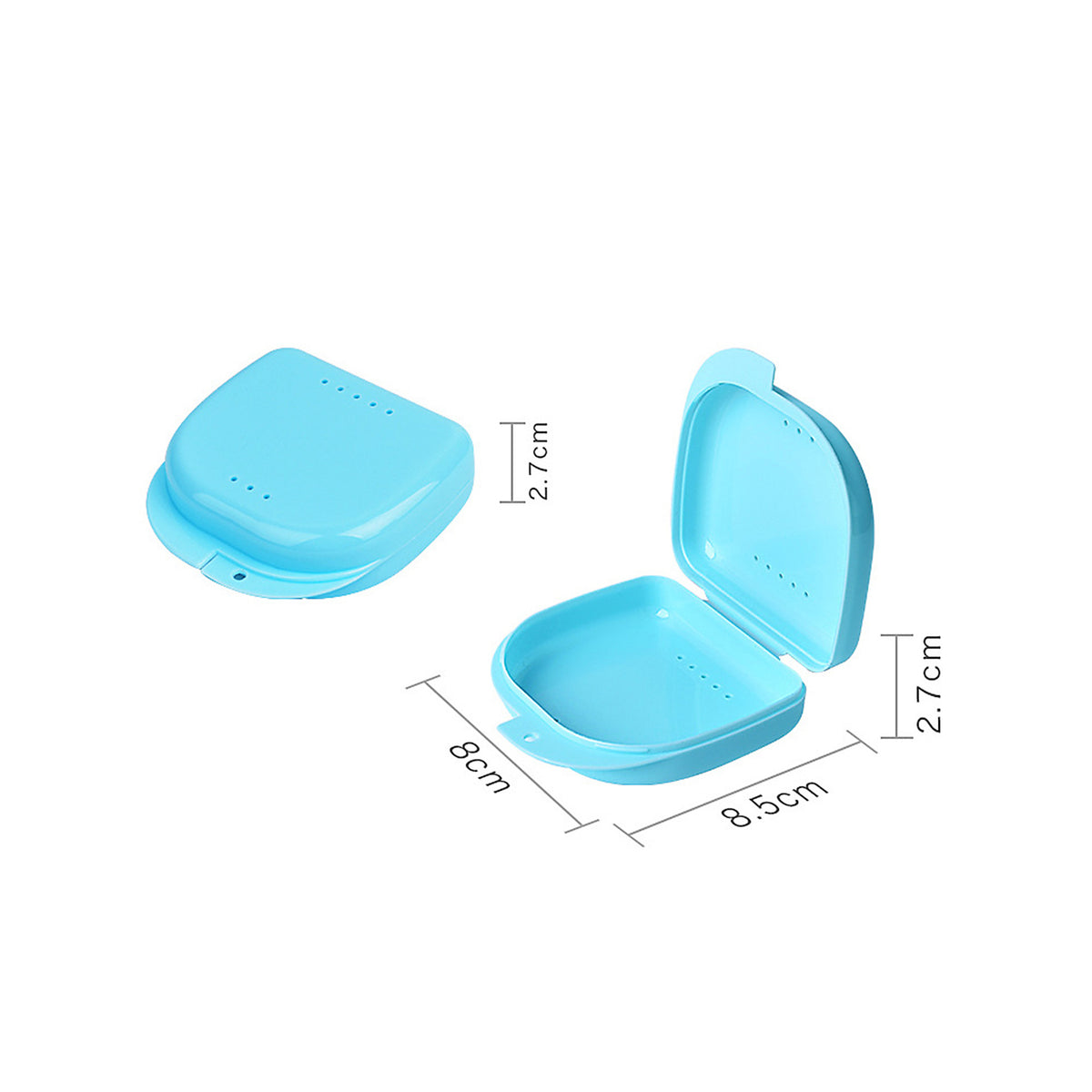 Light blue retainer box side view