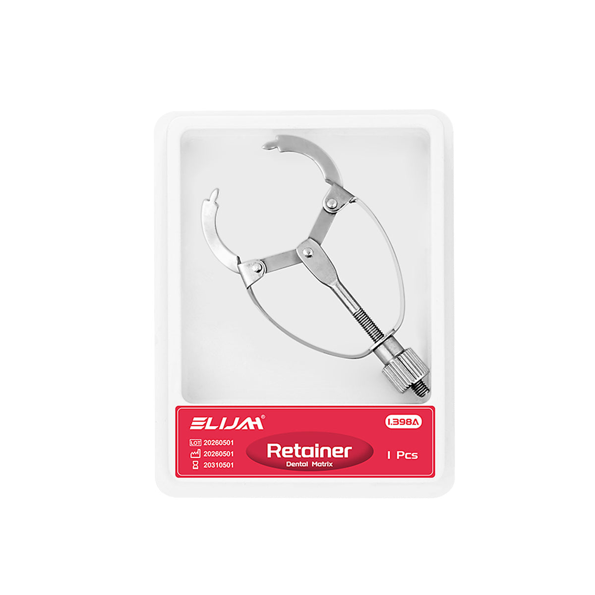 Matrix retainer placed on dental instrument tray