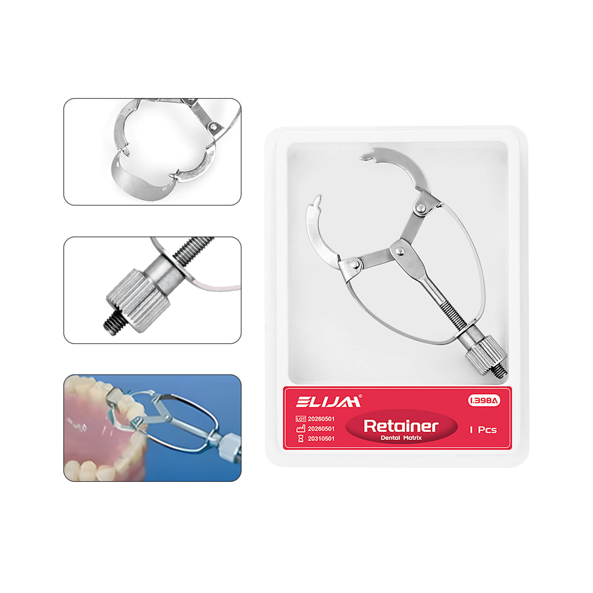 Matrix retainer working on dental model