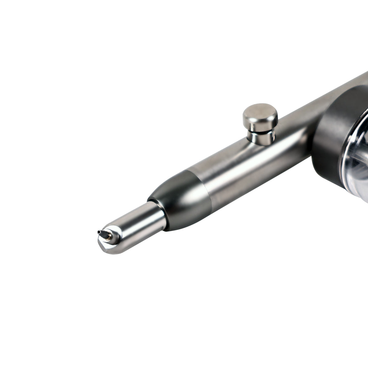 Mini curved nozzle tip close-up of dental air abrasion handpiece