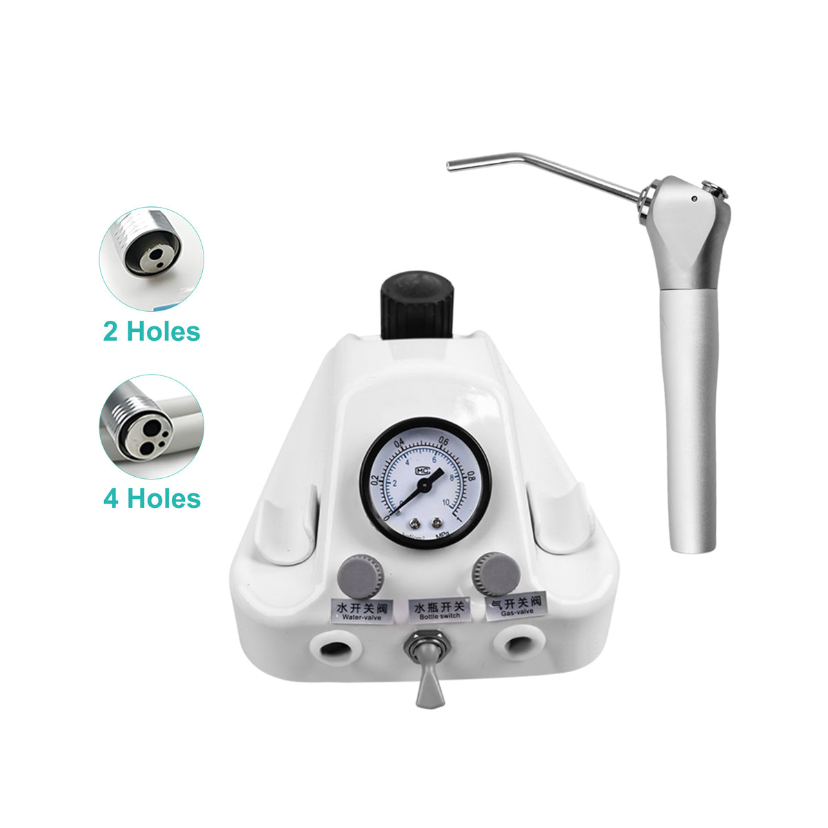 Multi-angle function collage of portable dental turbine