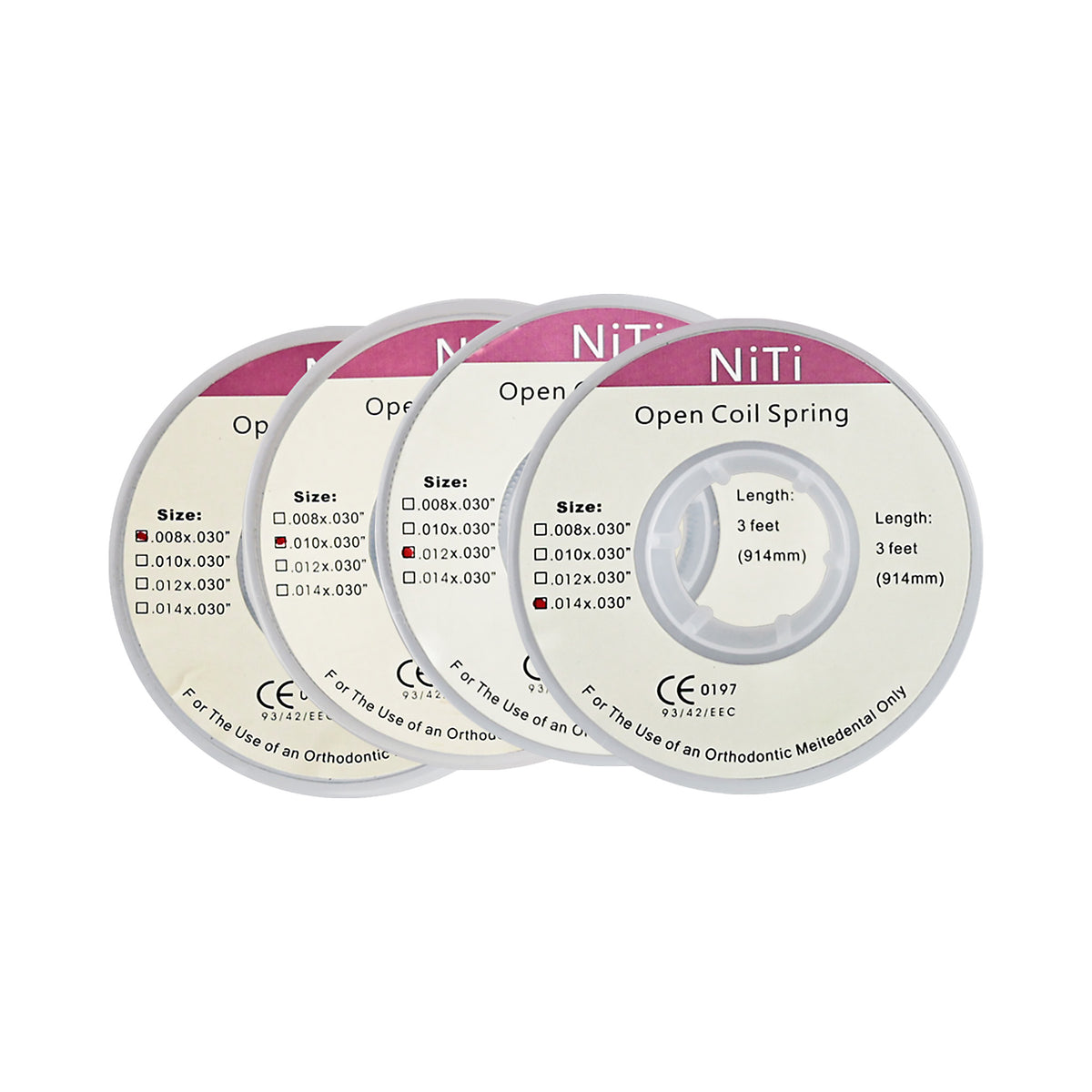 Printed label with size, length and certification info