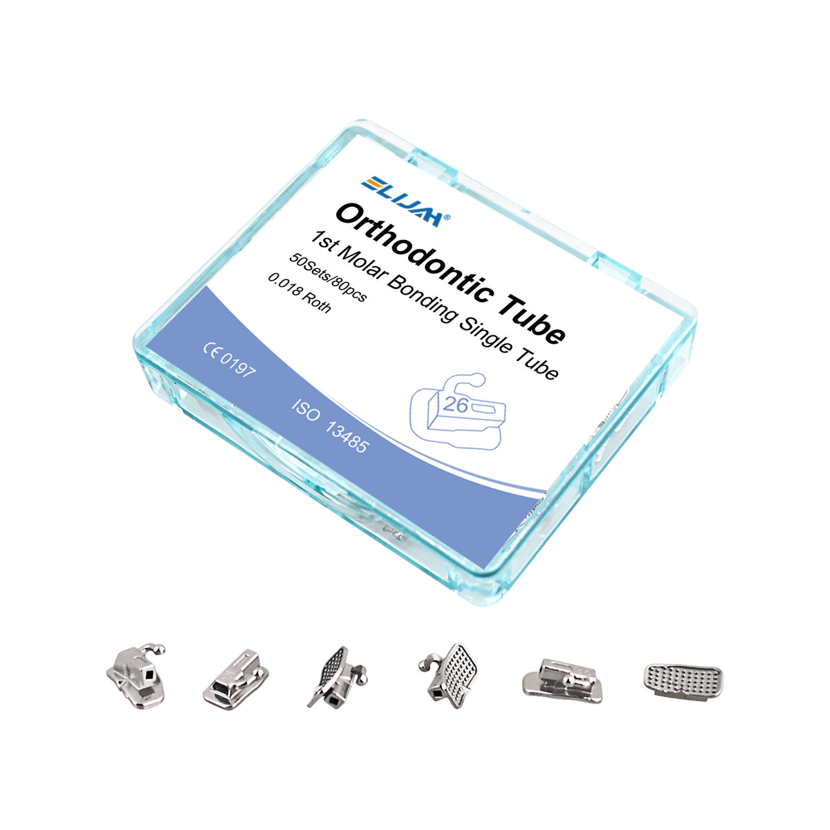 Dental Orthodontic Buccal Tubes MBT Roth bondable set white background main image