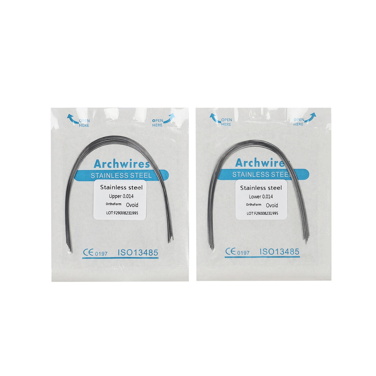 Dental Orthodontic Stainless Steel Arch Wire upper & lower package white background main image