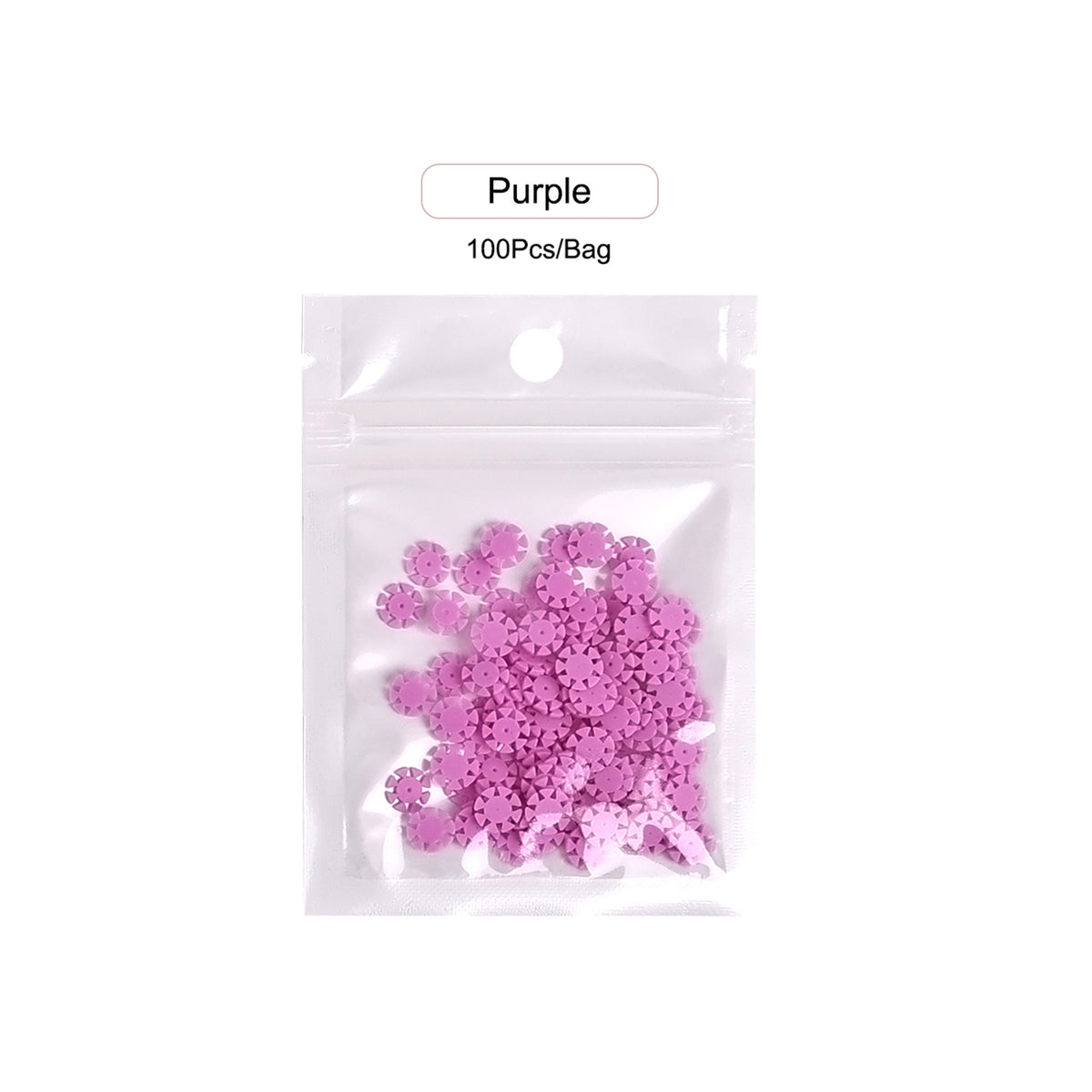Purple dental root canal rubber stop pouch