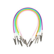 Rainbow dental silicone bib clips set, white background