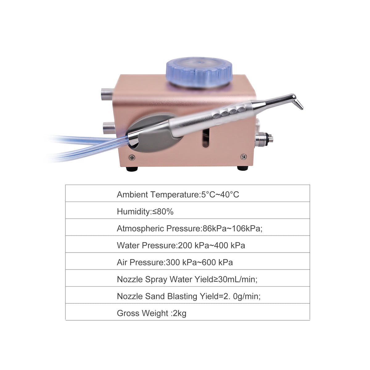 Rear view of dental micro etcher sandblasting machine